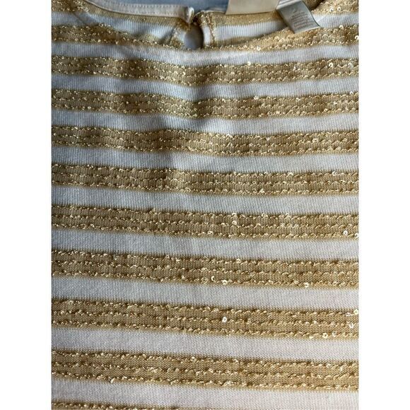 Chico’s Gold Glitter Horizontal Stripe Top - Picture 5 of 7